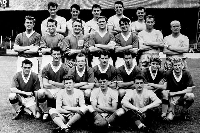 The Mansfield Town team line up for a pre-season pic at the start of the 1962-63 campaign. It turned out to be a good one with Stags finishing 4th with 57 points, gaining promotion on goal average.