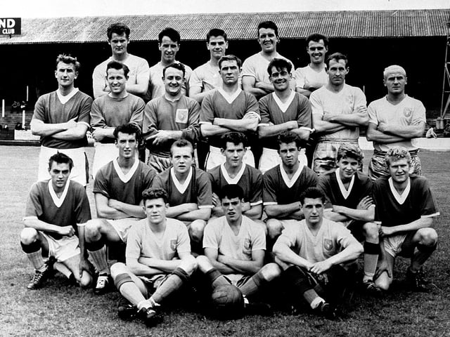 The Mansfield Town team line up for a pre-season pic at the start of the 1962-63 campaign. It turned out to be a good one with Stags finishing 4th with 57 points, gaining promotion on goal average.