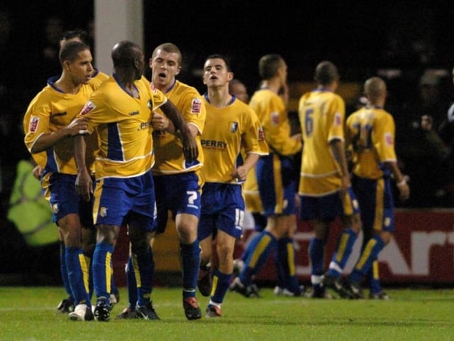 Stags' Gus Uhlenbeek is sent off in 2005.
