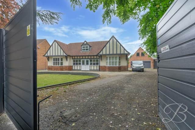 Through the gates to this striking four-bedroom bungalow on Nottingham Road in Mansfield, for which estate agents BuckleyBrown are inviting offers in the region of £645,000.