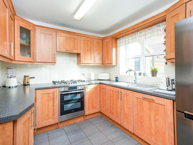 The kitchen at the Willow Gardens property is of a fine quality and possesses all you need, most notably a range of wall and base units. Integrated appliances include a dishwasher and a five-ring gas hob with a Neff electric, self-cleaning, dual temp oven with extractor over.
