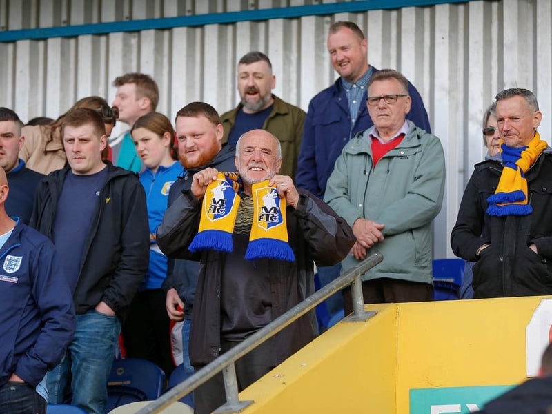 Mansfield Town fans at the last home game of the season.