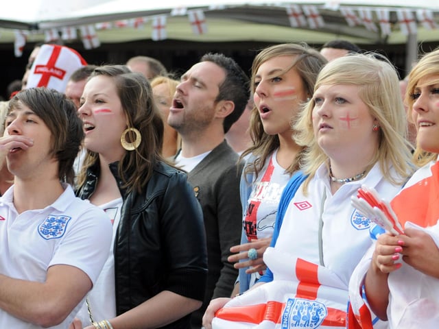 Disappointed England fans at The Swan in Mansfield