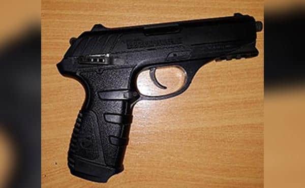 This realistic-looking gun was seized by officers who stopped a drug dealer in his tracks after following his car.