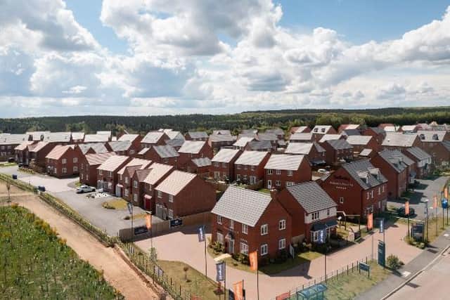 Drone image of Bellway’s Berry Hill development in Mansfield