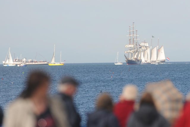 People watched from the shore as the tall ships left town after four unforgettable days.