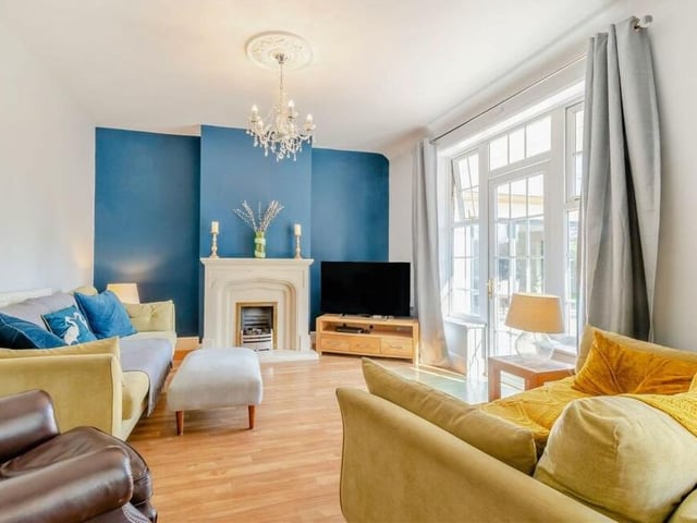 Another pleasing feature of the lounge is a limestone-effect fireplace, with inset coal gas fire.