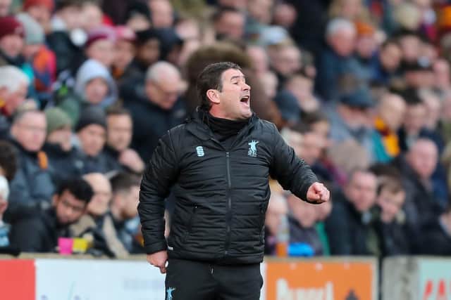Stags boss Nigel Clough at Bradford today. Photo by Chris Holloway / The Bigger Picture.media
