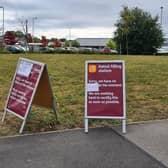 Sainsburys on Nottingham Road had signs warning motorists about a lack of fuel today.