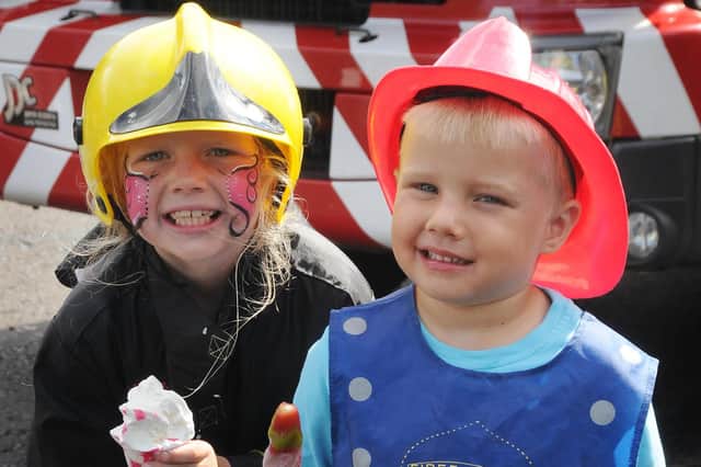 Tamzin Liddle and Nathan Fawkes enjoying an ice cream at the Sunderland Central Fire Station community open day in 2013.