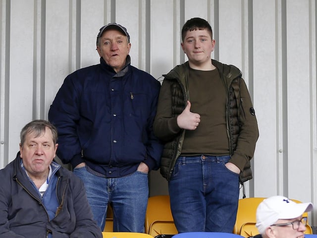 Mansfield Town fans in the stands at AFC Wimbledon.