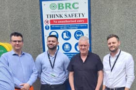 MPs Lee Anderson and Ben Bradley stood with representatives from BRC Reinforcement. Photo: submitted.