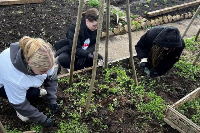 The learners worked collaboratively to carry out practical tasks, including gardening