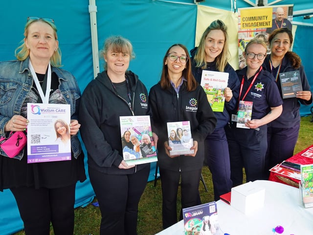 Members of Nottinghamshire victims care, Inspire and Nottinghamshire Fire brigade.