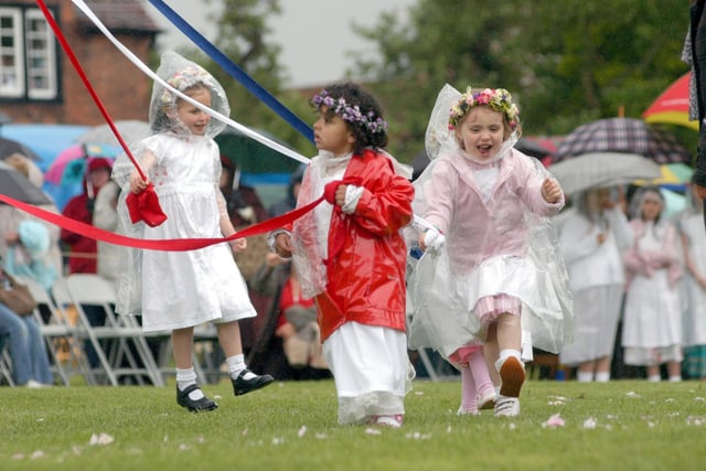 Dancers at Wellow Maypole Celebrations in 2007.