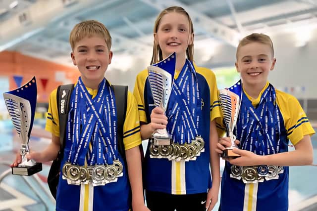 Mansfield Swimming Club medal winners at the Memorial Open Meet.