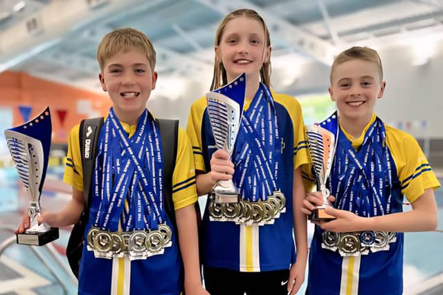 Mansfield Swimming Club medal winners at the Memorial Open Meet.