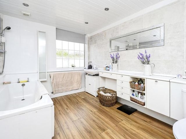 Here is the boot room, or first bathroom, close to the front door of the Peveril Drive property.