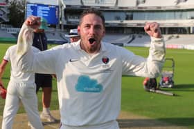 A mixture of relief at ecstasy for Cuckney skipper Tom Ullyott following the last gasp win at Lord’s.