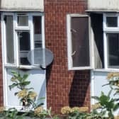 The burnt damage to the flat in the aftermath of the blaze. Photo: Kylyn Tomlinson