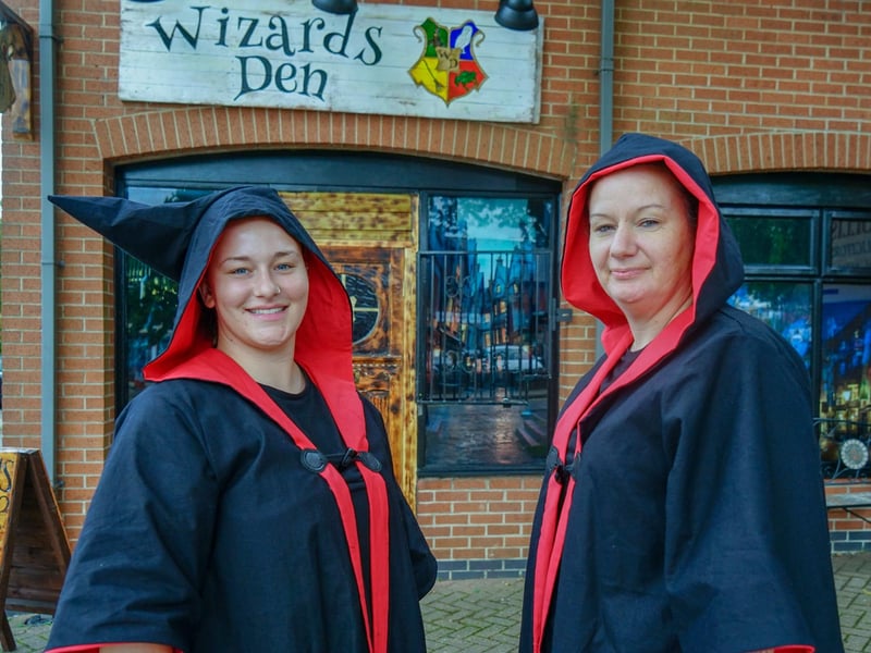 Wizards Den - Harry Potter inspired bistro. Here is owner Kirstie Roberts and Alisha Hill.