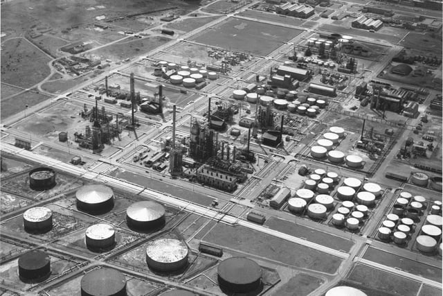 Aerial shot of the refineries at Grangemouth, 1966