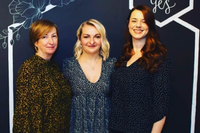 Mum Janis Troman-Green with daughter Lauren and step-daughter Suzie.