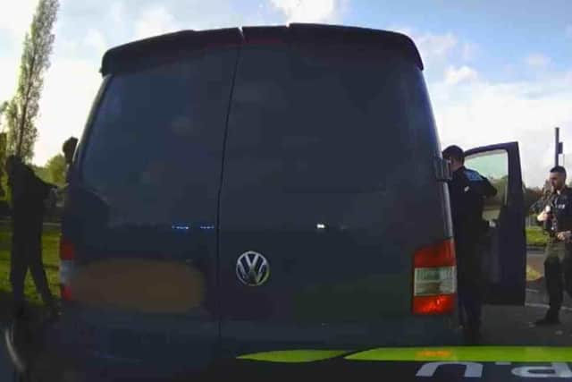 Police have arrested two men after this van, reported stolen, was recovered in Mansfield. Photo: Nottinghamshire Police
