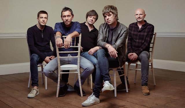 Shed Seven are, from left, bassist Tom Gladwin, singer Rick Witter, drummer Alan Leach, guitarist Paul Banks and guitarist/keyboardist Joe Johnson.