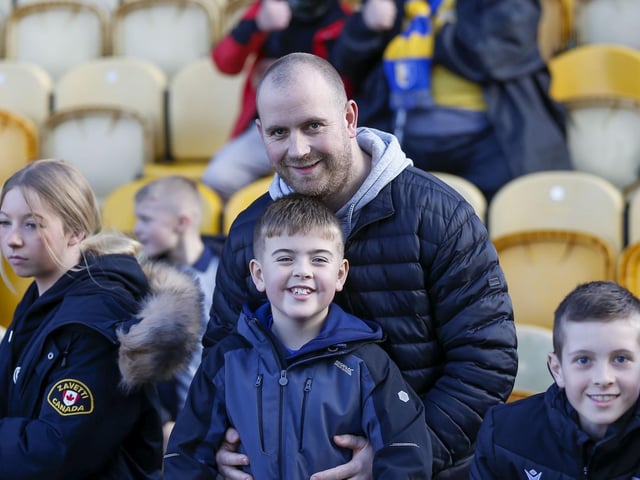 Mansfield Town fans ahead of the victory over Notts County.