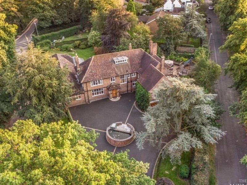 We close our gallery with another aerial shot of the £1 million-plus Lansend House. Surrounded by trees, it offers a high level of privacy.