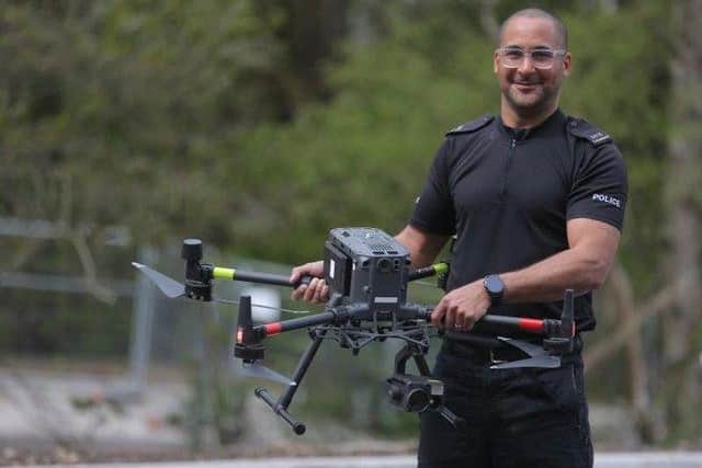PC Vince Saunders of the Nottinghamshire Police drone team.