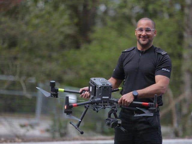 PC Vince Saunders of the Nottinghamshire Police drone team.