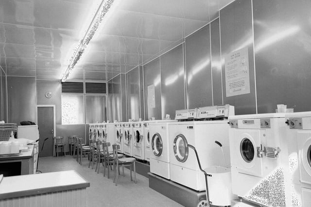 The launderette at 108 Bruntsfield Place, that also provided shopping facilities, in September 1963.