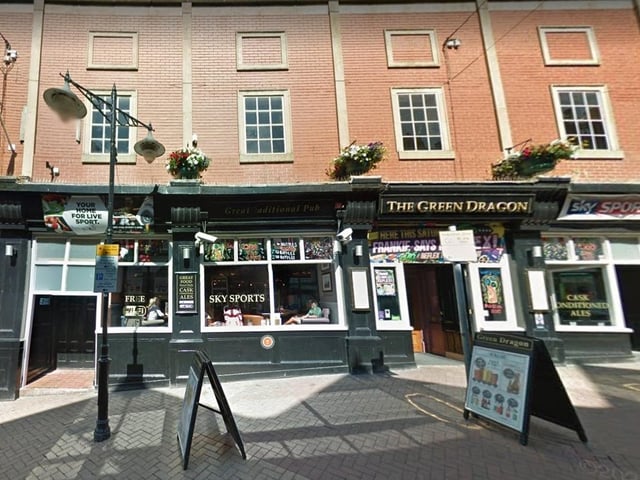 Green Dragon on Leeming Street, Mansfield. Last inspected on December 7, 2022.