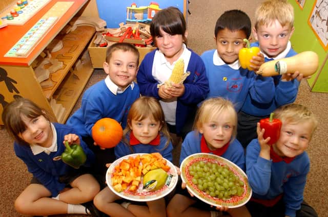 Throston Primary School pupils know exactly which healthy foods to choose in this 2006 photo.