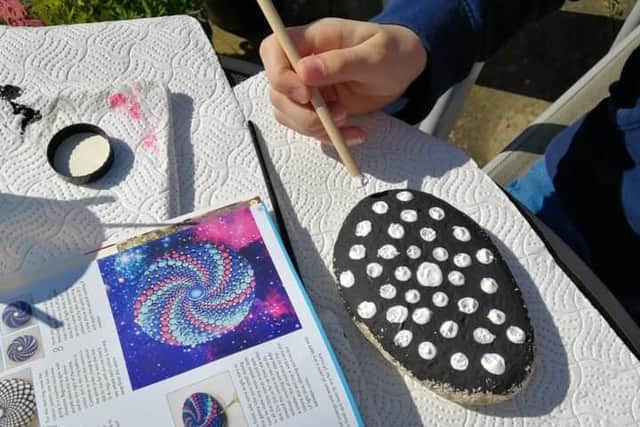 Pebble painting - online activities and virtual lessons helping community during coronavirus