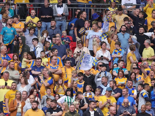 Stags fans enjoy the pre-match atmosphere.