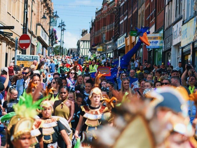 The parade snaked its way around the market square before the party got started on the Leeming Street main stage