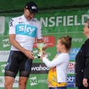 Team Sky’s Ian Stannard was presented with his trophy by competition winner Eva Smith in 2018