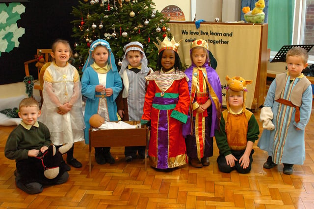 Alfie Baines, Lilly Noble, Demi-Leigh Flounders, Joshua Adams, Stacey Murararkate, Rosie Cooke, Achalie Angus and Harley Crate-Lionel were pictured at the St Joseph's Primary School Nativity.
