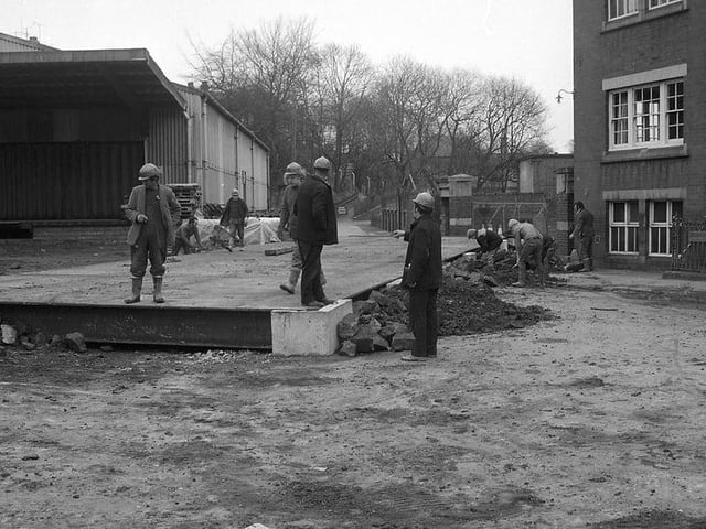 Work taking place on the culvert in 1973.