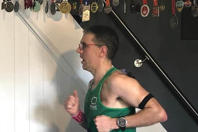 Clive Buck completes the virtual London Marathon for the Mansfield Harriers.