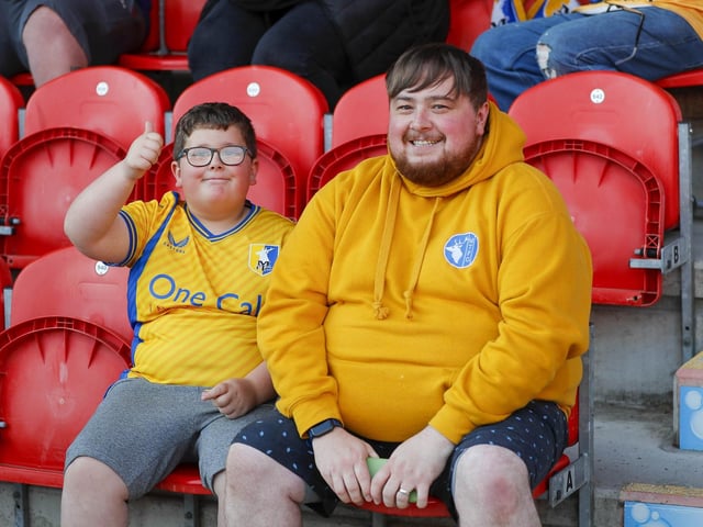 Mansfield fans at the Sky Bet League 2 match against Doncaster Rovers FC at the Eco-Power Stadium  
Photo Chris & Jeanette Holloway / The Bigger Picture.media