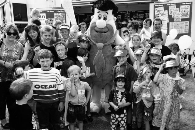 Fred Flintstone attracted plenty of young visitors to The News stand at the Southsea Show in August 1994. The News PP4104