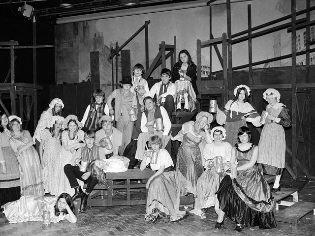 Kirkby Academy pupils take the stage for a performance in 1971.