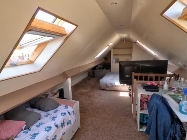 A shot that shows the full potential of the attic room, which runs the full width of the Blidworth property.