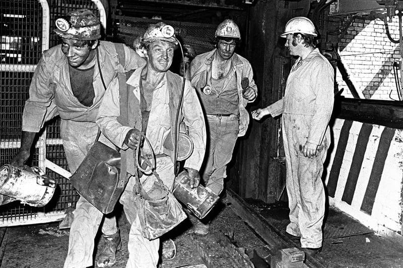 Miners at Thoreseby Colliery.