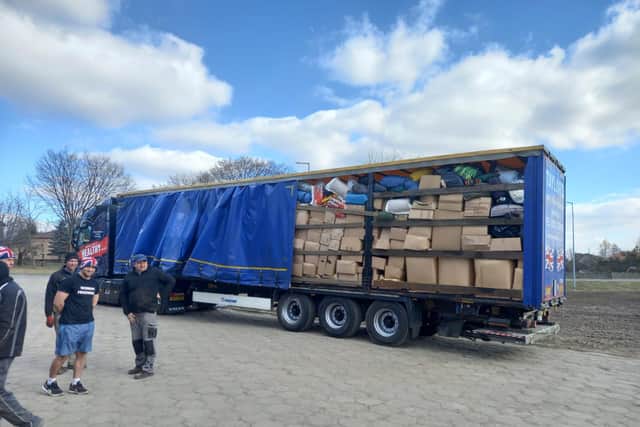 The Taylor's Transport Truck loaded with goods in Poland