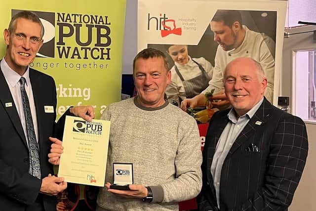 Paul Horton, regional representative for National Pubwatch, Paul Anderton, MALV chairperson, Jeremy Scorer, licensed trade director of for Hospitality Industry Training (HIT)